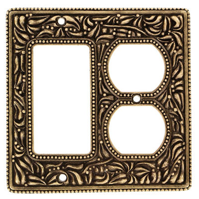 Vicenza Designs San Michele 2-Gang Duplex Outlet / Rocker Combination Wall Plate