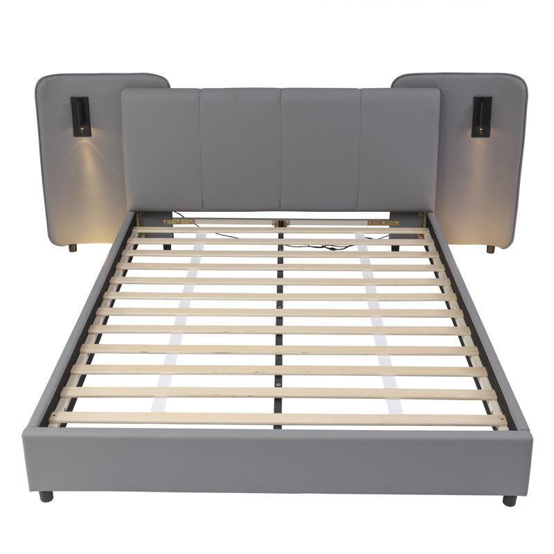 Upholstered Bed Pu Grey
