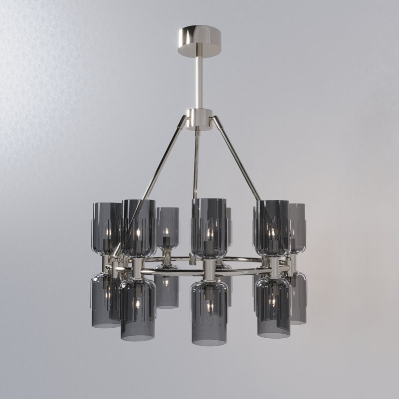 Lustre à roulettes Escalade, H 24 po x l 23 po x P 23 po, Nickel poli