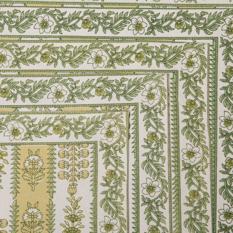 Avignon 100% Cotton Rectangle Placemats, Pistache