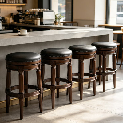 Tabouret de comptoir pivotant de 26 à 30 po de hauteur avec structure en bois massif