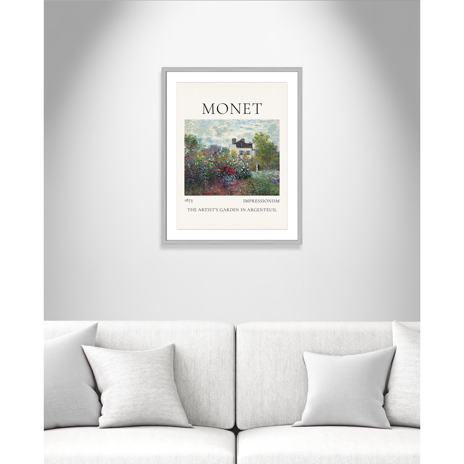 Rocchetto "Artists Garden in Argenteuil" Print, Silver Single Picture Frame, Yes, 29.5" H x 23.5" W x 1.25" D