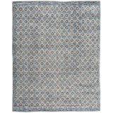 Hand Knotted Wool Geometric Area Rug in Gray