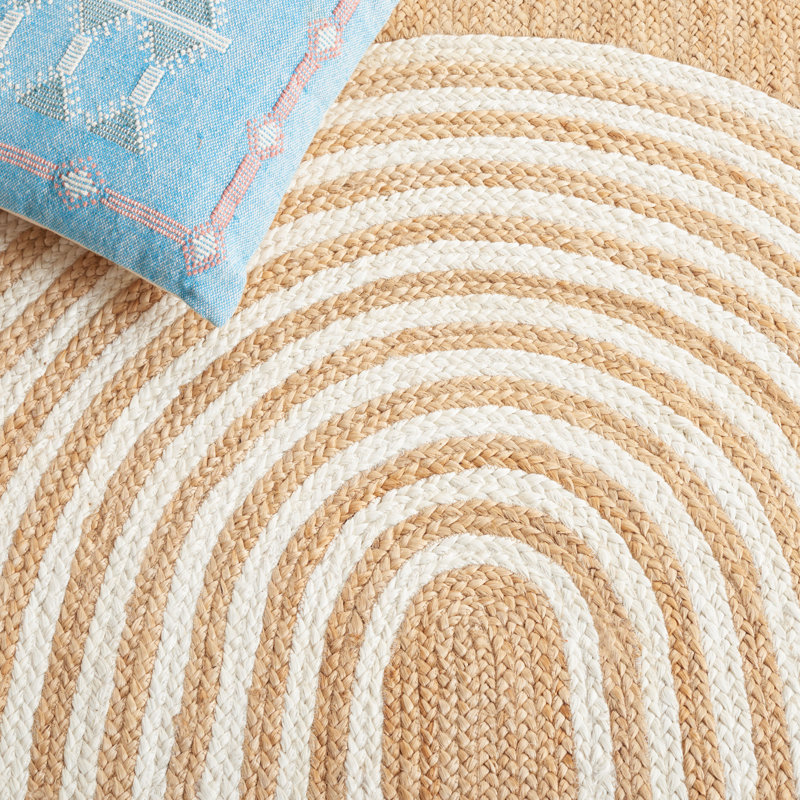 Tapis abstrait en jute / sisal Sarok, Rectangle de 5 pi x 8 pi