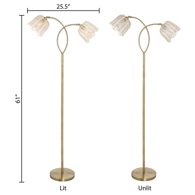 Chenoa 61 Gold-Finish Novelty Double Floor Lamp