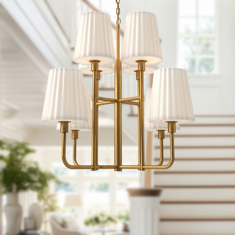 Lustre classique à 8 lumières Tindra, Doré vieilli