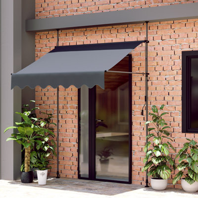 Dakota Fields 300 cm W x 120 cm D Polyester Retractable Patio Awning