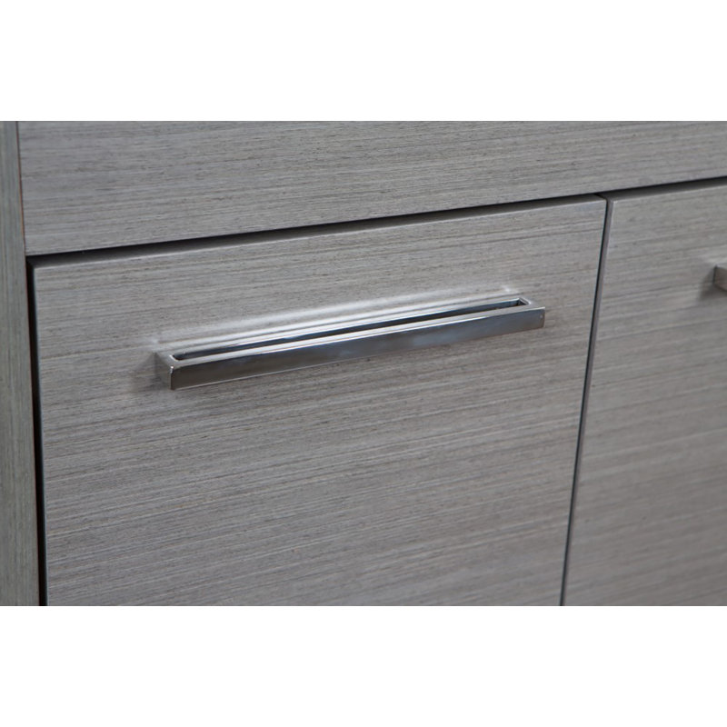 Arles 55.3'' Single Bathroom Vanity with Marble Top, Gray/Tan Brown