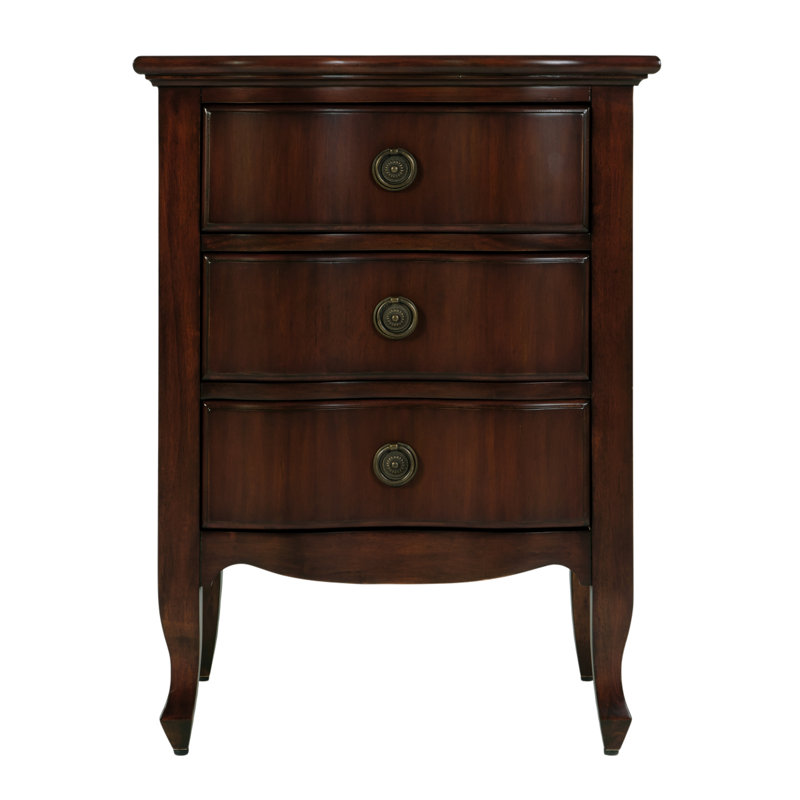 Commode d'appoint rectangulaire à 3 tiroirs en bois l 21,5 po Nigel, Marron foncé