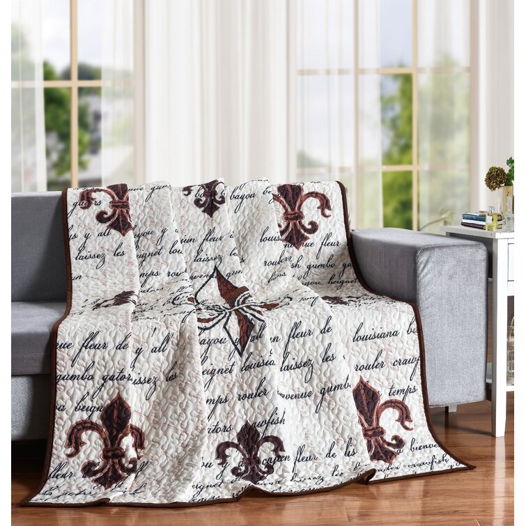 Fleur De Lis Living Cajun Poster Phrases Inspirational 60 x 50 Decorative  Throw Quilt Blanket & Reviews