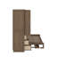 Lit escamotable double avec garde-robe, tiroirs et tablettes ouvertes