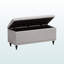 Banc de rangement Arhaam, revêtement en tissu beige grisâtre, capitonné, H 18,48 po x l 41,55 po x P 16,48 po