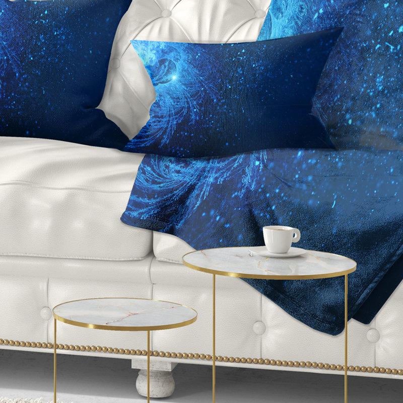 Bleu neige tombant - coussin imprimé abstrait