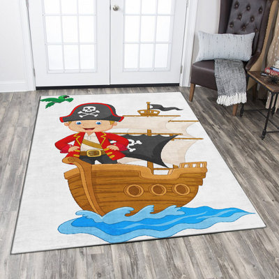 Luxurious Woven Carpet, 4.6 x 7.2 Feet | 100% Polyester, Non-Slip Felt Dot Underside, 0.4 in Pile Height | Machine Washable, Durable Raschel Knitting, Digital Printing | Perfect for Living Room & Bedroom Décor