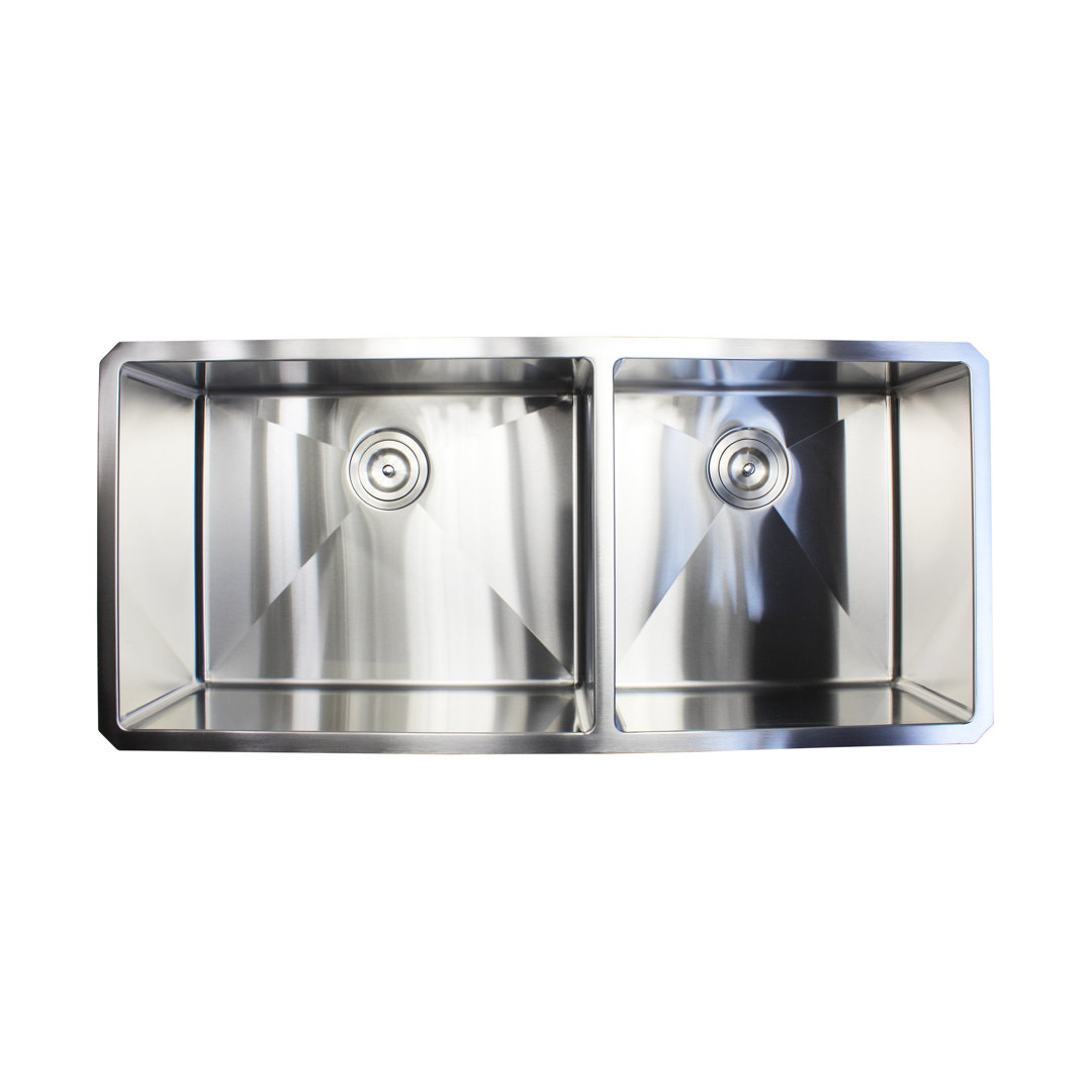 CozyBlock 42'' L Undermount Double Bowl Stainless Steel Kitchen Sink eModern Decor