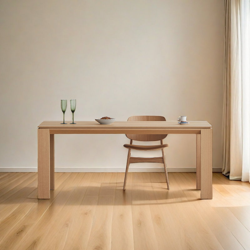 Table de salle à manger en bois massif, H 29,5 po x L 86,6 po x l 35,4 po