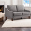 Causeuse moderne en velours gris foncé avec pieds en bois