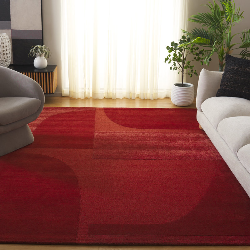Rust Wool, Viscose, Cotton Hand Tufted Rug, Rectangle 8' x 10'