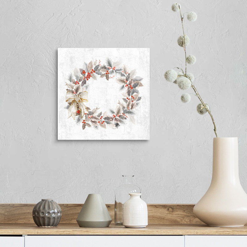 Holly weath-reproduction d’art sur toile, Toile tendue, H 12 po x l 12 po x 1,25 po