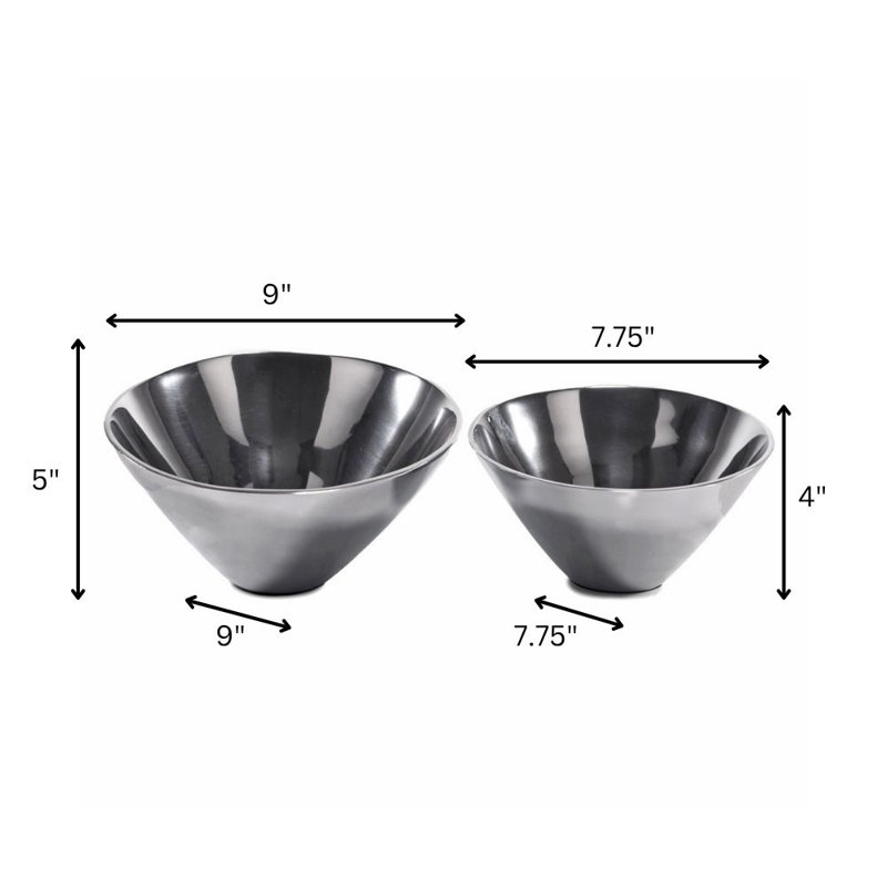 Conico Silver Conical Bowls - Set Of 2