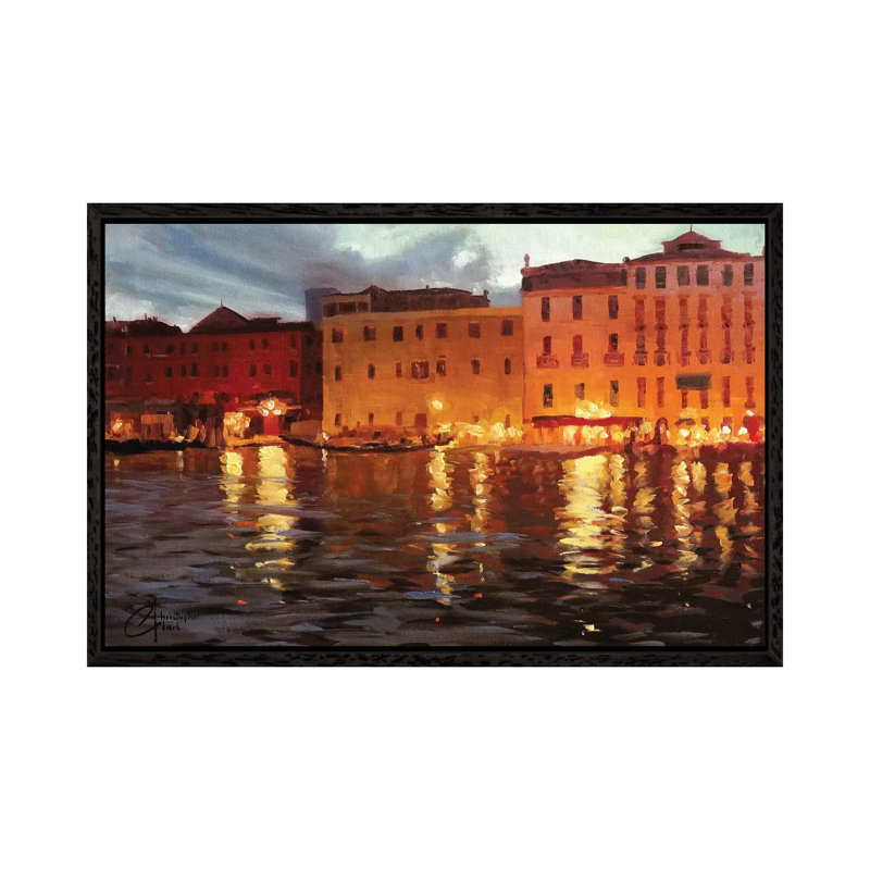 Venice Nights II by Christopher Clark - Floater Frame Print on Canvas, 66.04 cm H x 45.72 cm W, Black Framed Canvas