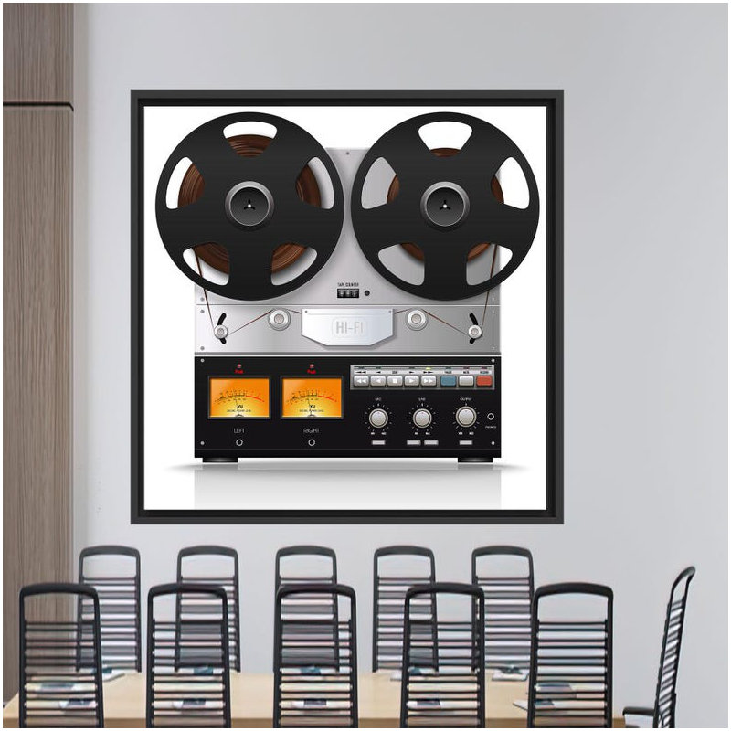 Art mural sur toile 3D avec magnétophone analogique - Cadeau moderne unique pour les amateurs de technologie