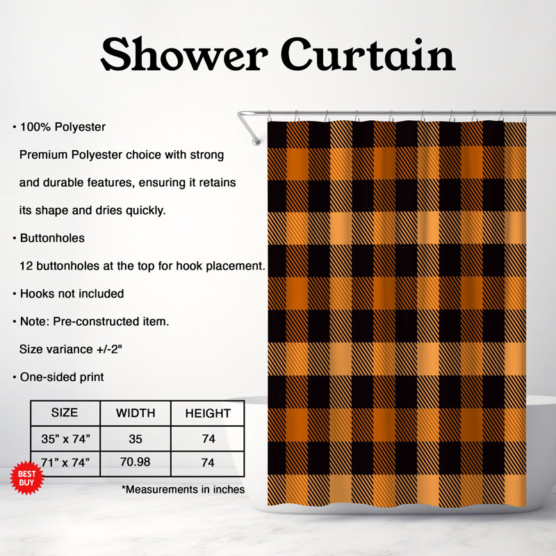 Rideau de douche 1 pièce Halloween Giggles, H 74 po x l 71 po