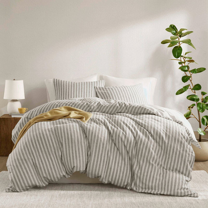 Ensemble de couette 3 pièces, Gris, Housse de couette grand + 2 pièces supplémentair