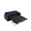 Fauteuil 3 places rembourré en mousse haute avec lit escamotable en velours côtelé bleu