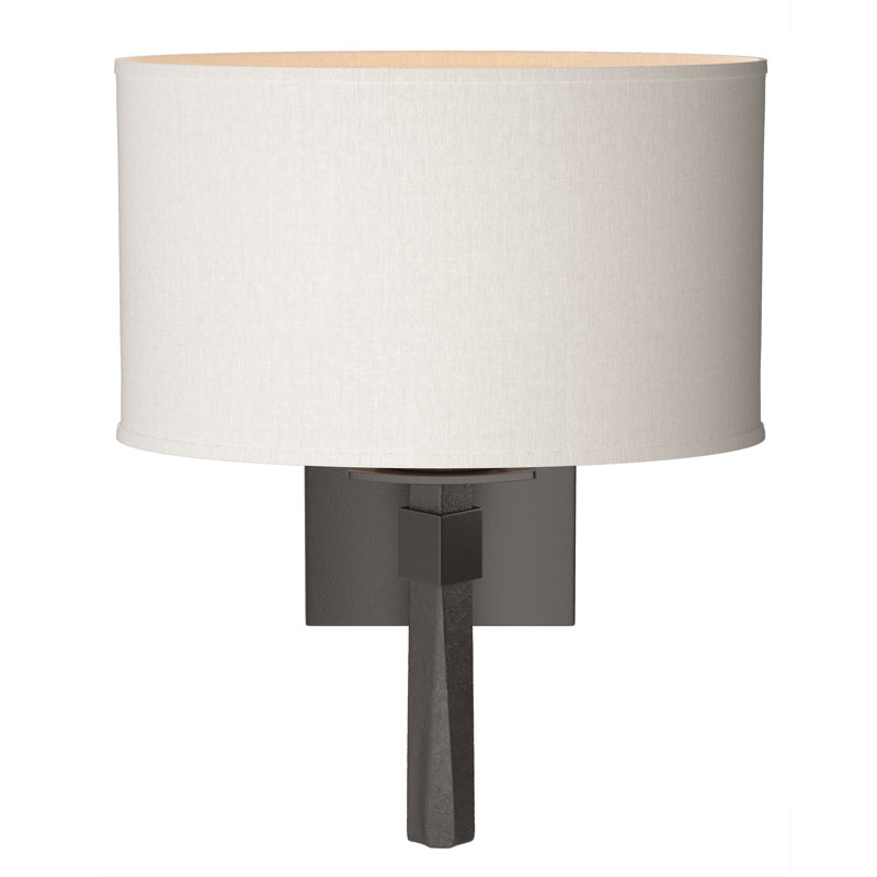 Beacon Hall Oval Drum Shade Sconce, Oil Rubbed Bronze, Flax 