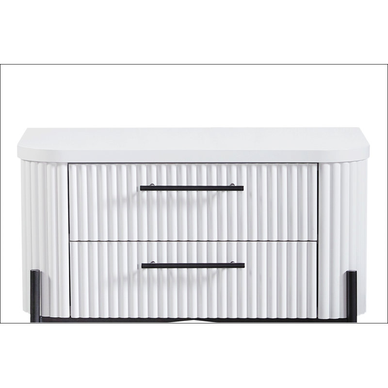 2 Drawer Nightstand - White