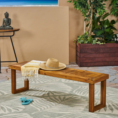 Banc en bois pour l'extérieur, résistant aux intempéries, banc de patio l 18 po x P 15 po, H 18 po