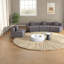 Canapé contemporain contemporain en chenille symétrique, design élégant pour les espaces de vie