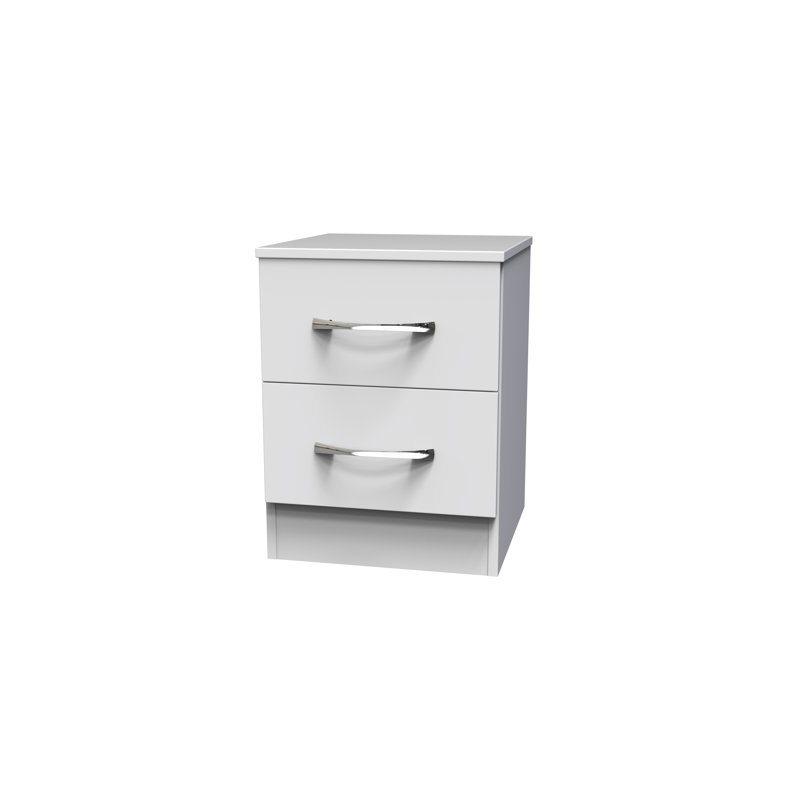 Fully Assembled Lavdi 2 DrawerÂ Bedside Table, White Matt