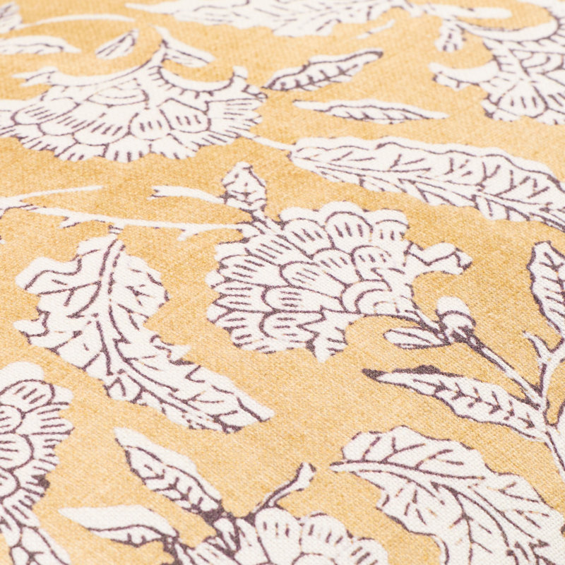 Coussin décoratif Caigan, Bas, Moutarde / Blanc