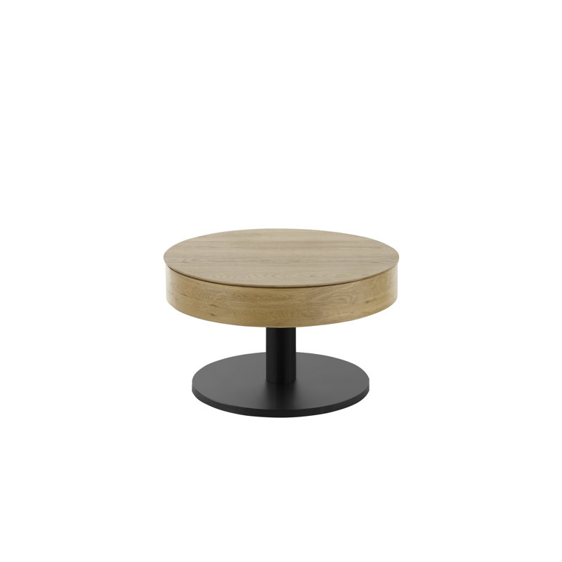 Floor Shelf Coffee Table with Storage, 47cm H x 75cm L x 75cm W, Black