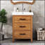 Meuble-lavabo autoportant de 24 pouces avec lavabo en céramique et trois tiroirs de rangement, parfait pour les espaces compacts