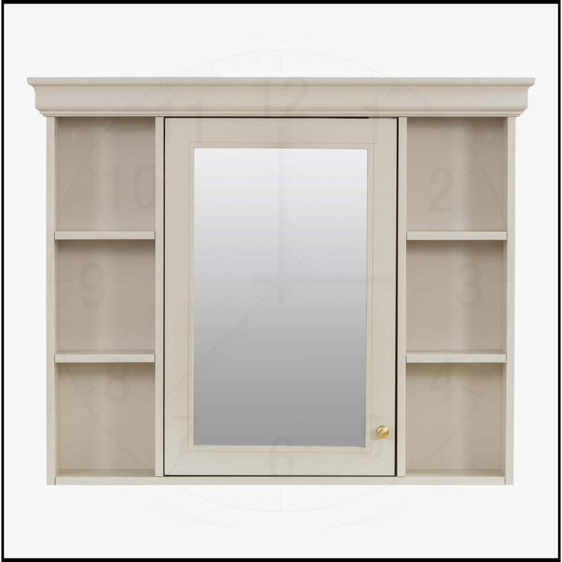 Armoire de salle de bain murale moderne avec plusieurs options de rangement et un design élégant, Beige