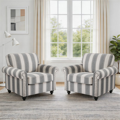 Upholstered Cotton Blend Armchair