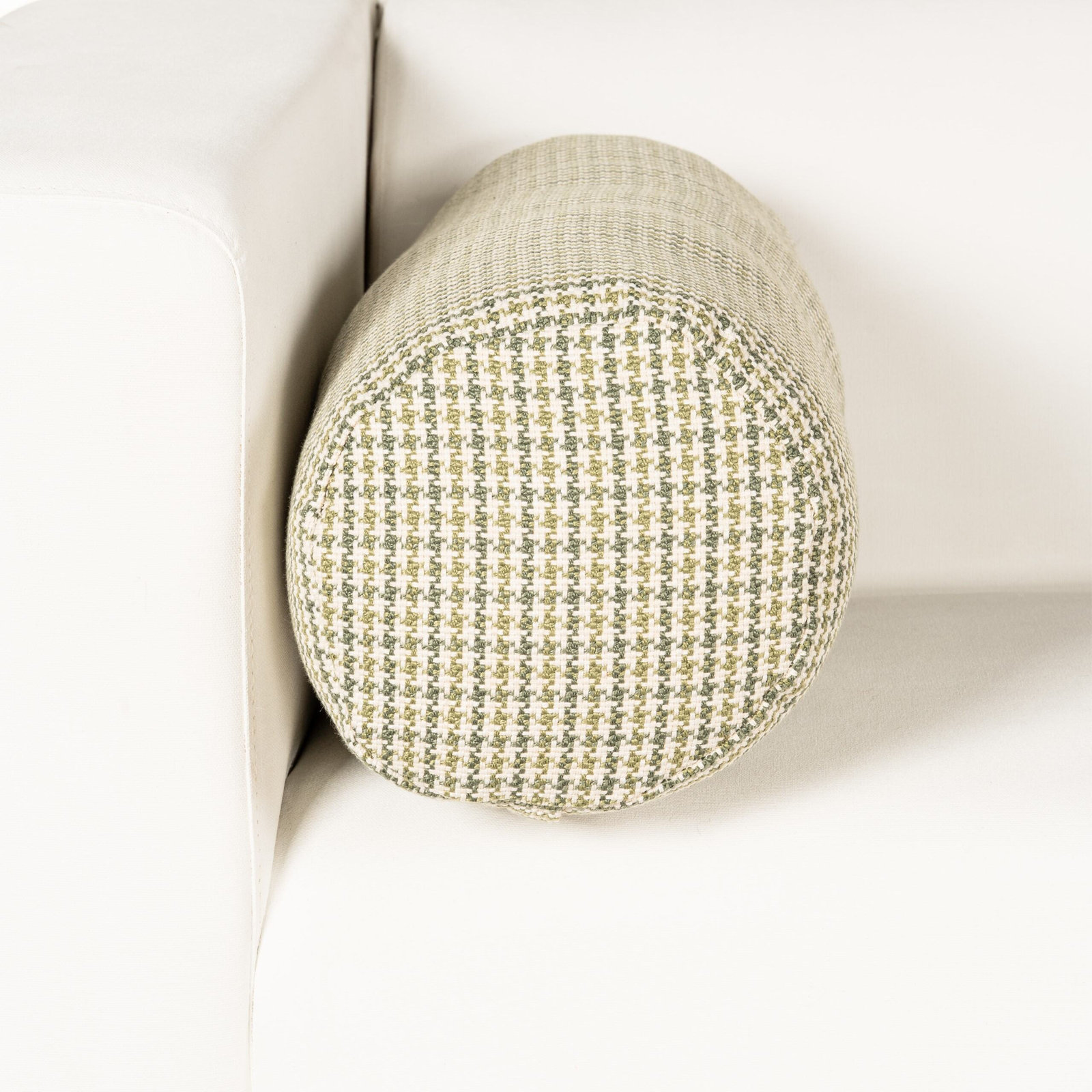 Hansah Throw Pillow, Fern Geometric 1, Bolster 8"H x 21"W, Polyester
