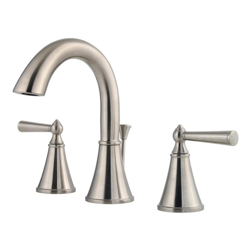 Saxton Double Handle Widespread Bathroom Faucet with Drain Assembly, Brushed Nickel