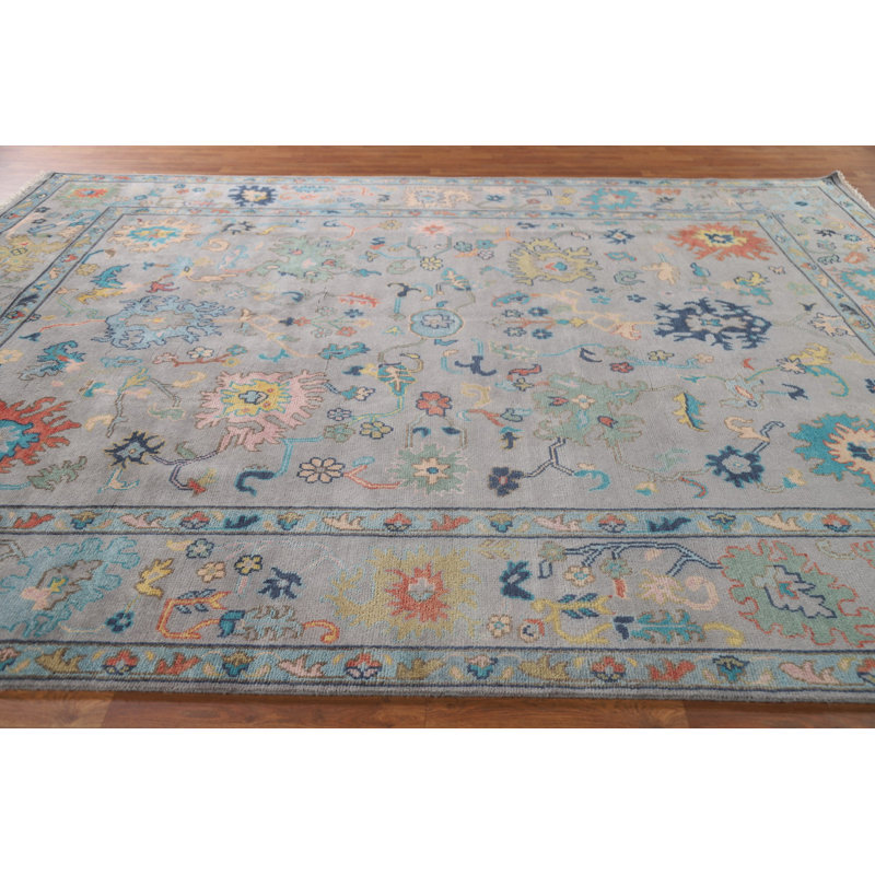 Tapis argenté gris Oushak 9 x 12 po