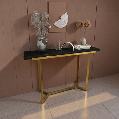 Modern Black Gold Console Table