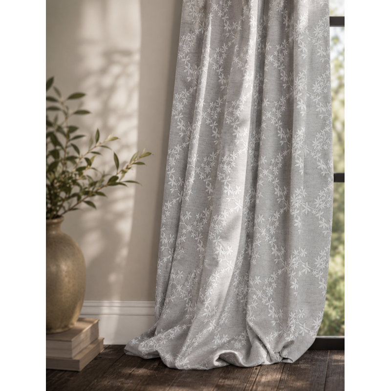 Floral Shower Curtain, Gray