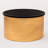 Modern Accent Cylindrical Round Coffee Table with Black Top-106785945
