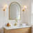 1-light Gold Wall Sconce with Opal Ribbed Glass Shade