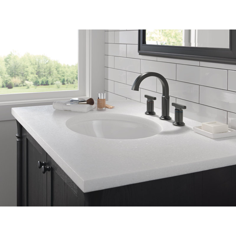 Tetra 3-Hole Widespread Bathroom Faucet, 2-Handle Bathroom Sink Faucet with Drain Assembly, Matte Black