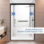 Porte de douche coulissante double semi-sans cadre l 44 à 48 po x H 72 po avec verre trempé nano 1/4 po (6 mm), cadre en aluminium, finition noir mat-114988107-129392745