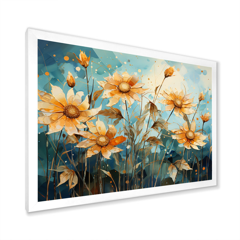 Rêves de tournesols surréels surréels, Cadre photo blanc, H 30 po x l 40 po x P 1,5 po