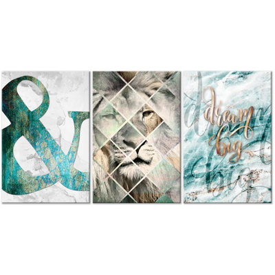 Lion Dreams - 3 Piece Print on Canvas